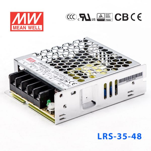 明纬电源LRS-35-48 38.4W 48V0.8A单路输出超薄型低空载